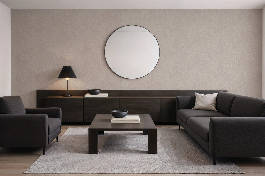 Painted Lines - Rose Stone Wallpaper