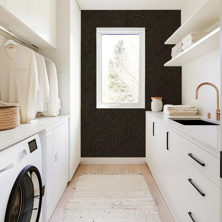 Painted Lines - True Black Wallpaper