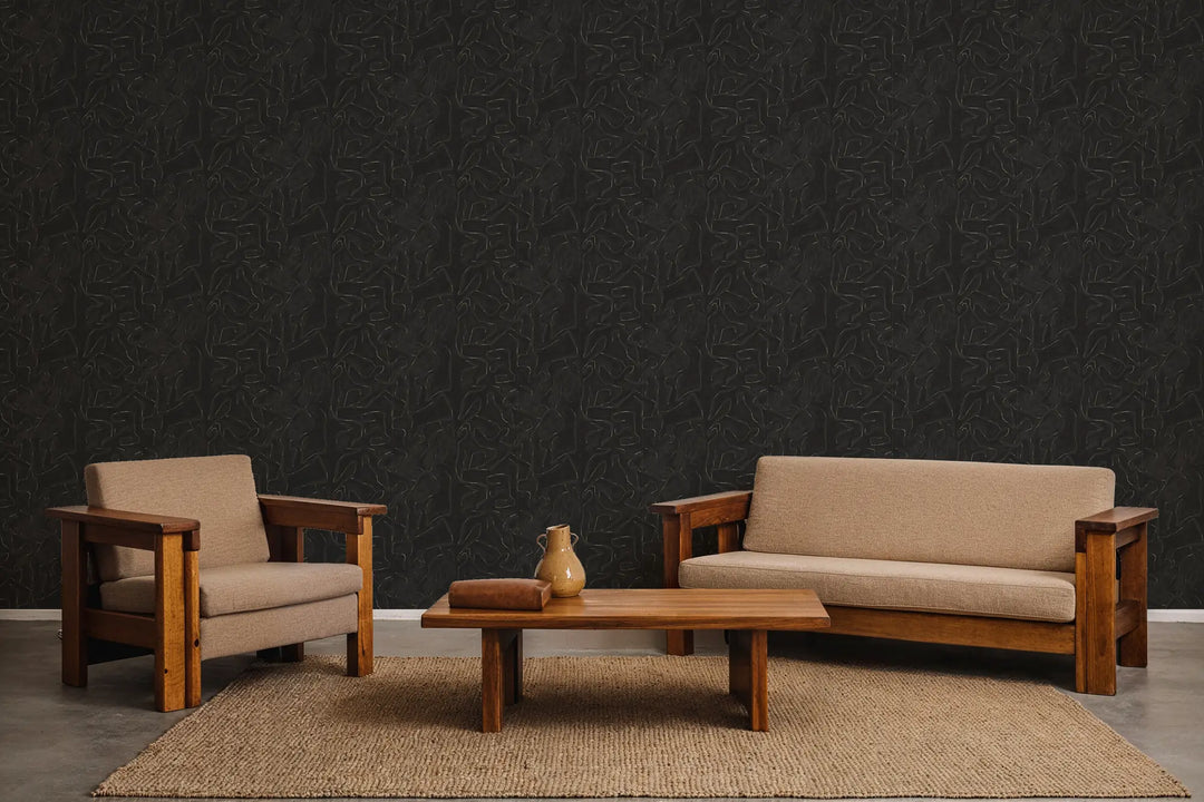 Painted Lines - True Black Wallpaper