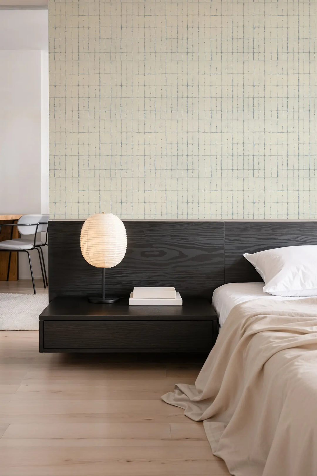 Wash Grid - Pale Mineral Blue Wallpaper