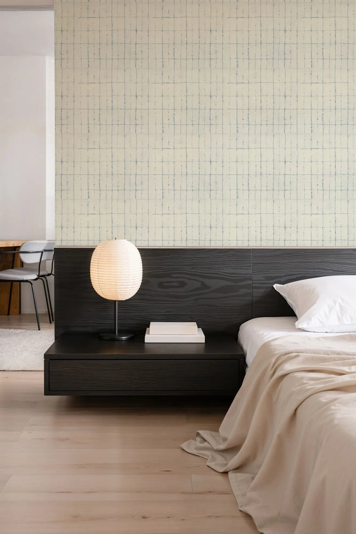Wash Grid - Pale Mineral Blue Wallpaper