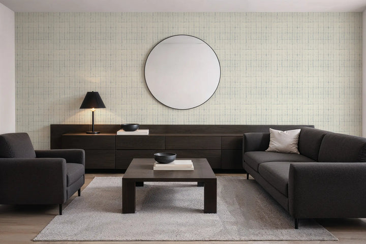 Wash Grid - Pale Mineral Blue Wallpaper