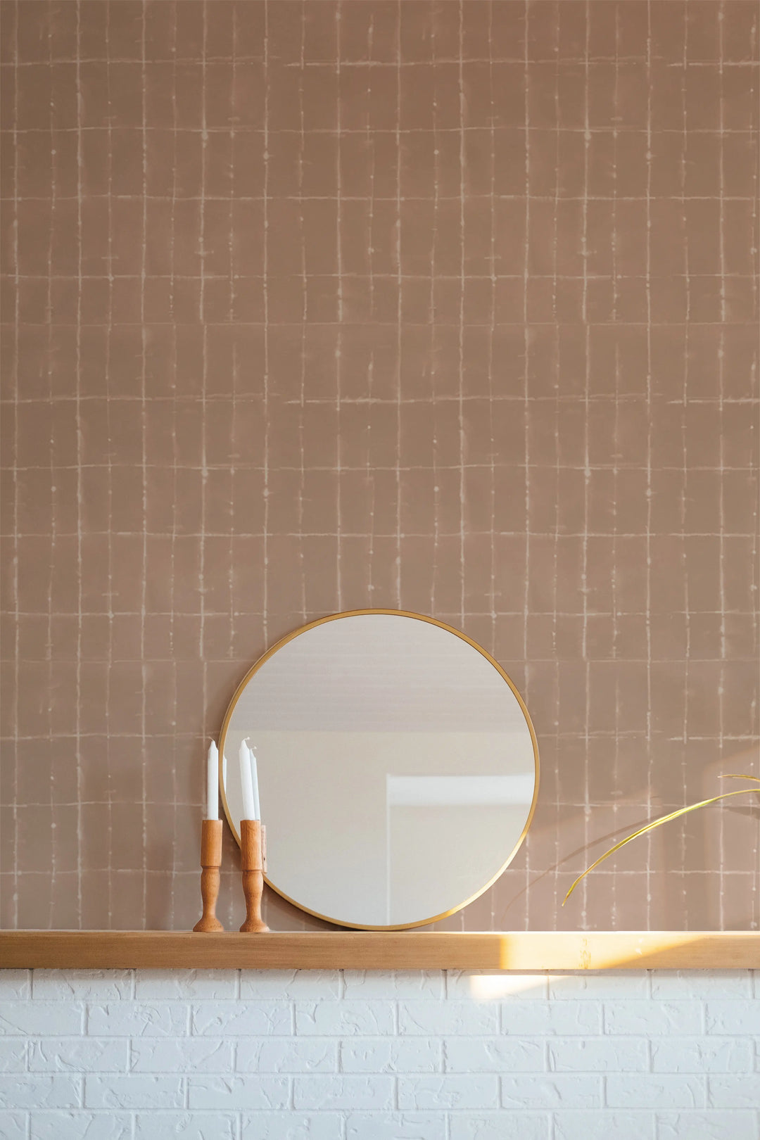 Wash Grid - Terracotta Wallpaper