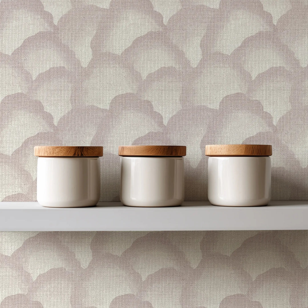 Wave Scales Blush Grasscloth