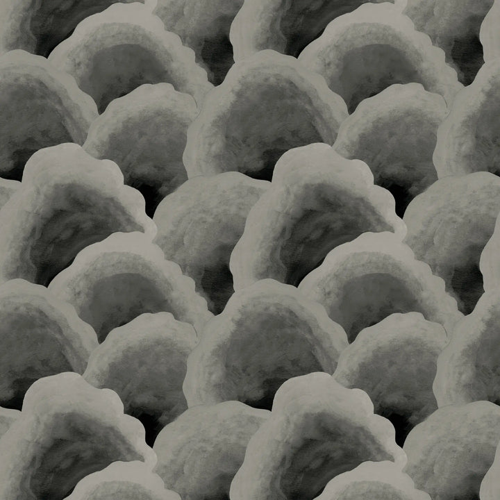 Wave Scales - Taupe Black Wallpaper