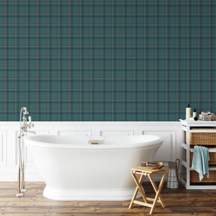 Ashcroft Tartan - Blue Ridge Wallpaper