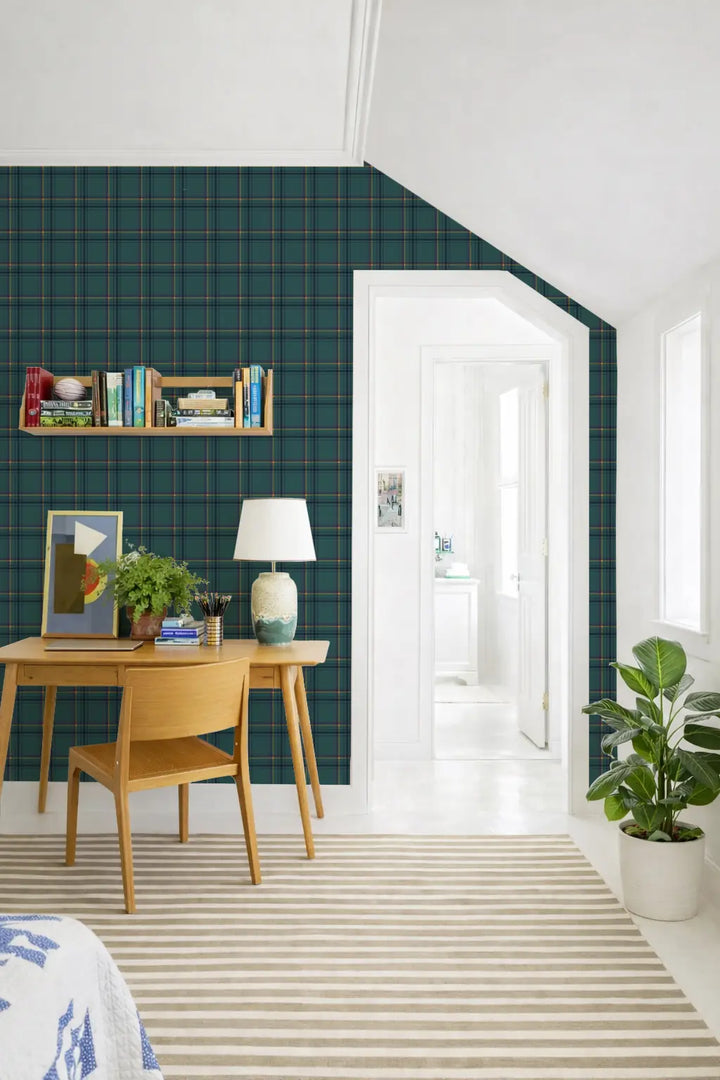 Ashcroft Tartan - Blue Ridge Wallpaper