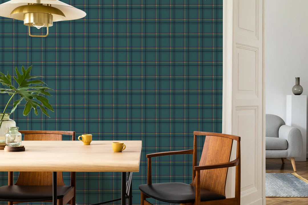 Ashcroft Tartan - Blue Ridge Wallpaper