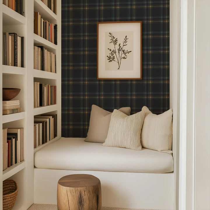 Ashcroft Tartan - Onyx Wallpaper