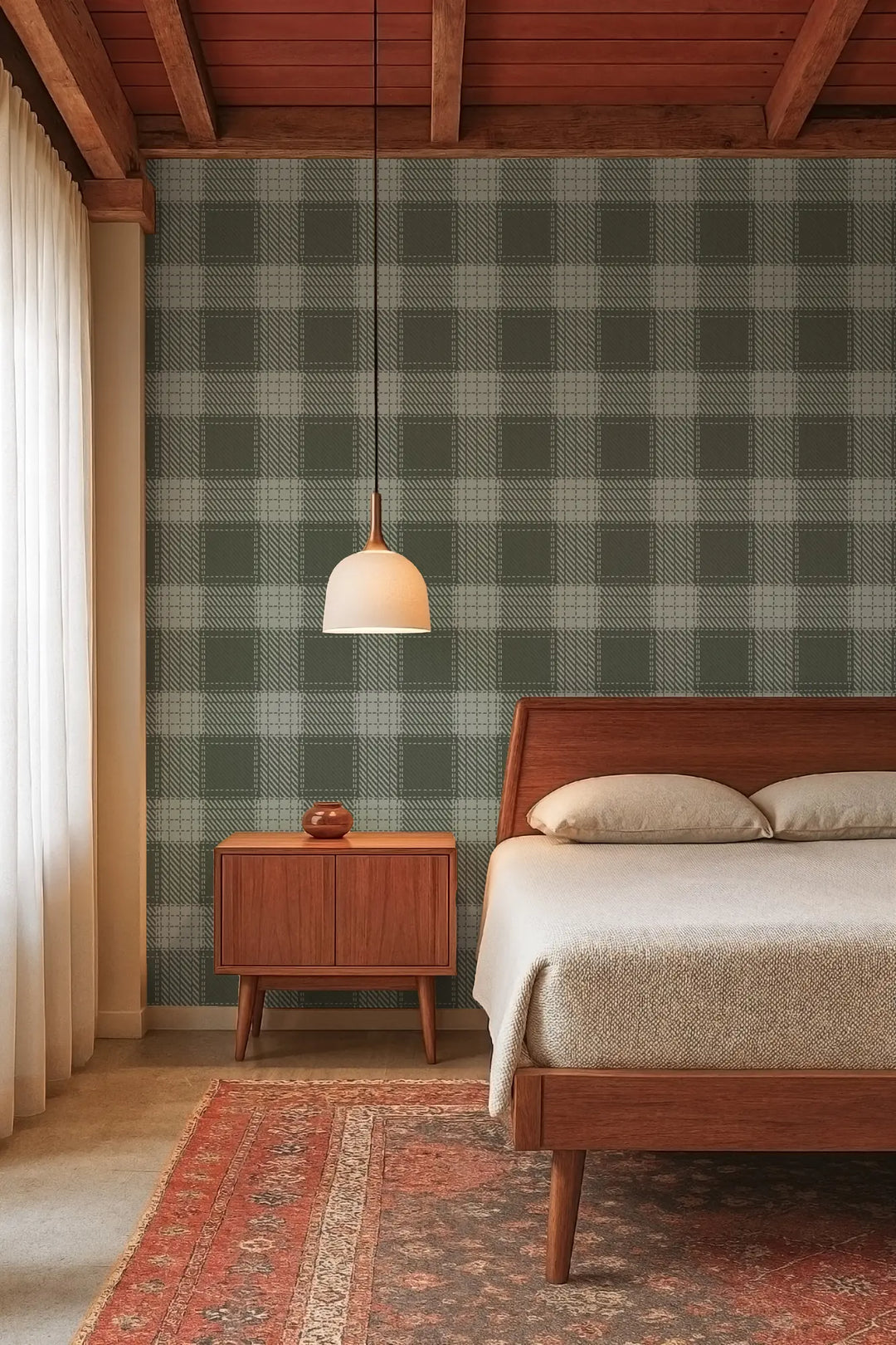 Campers Plaid - Driftwood Wallpaper