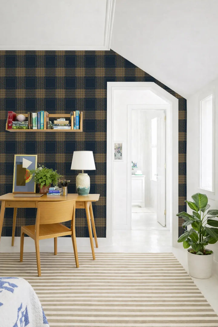 Campers Plaid - Nightfall Wallpaper