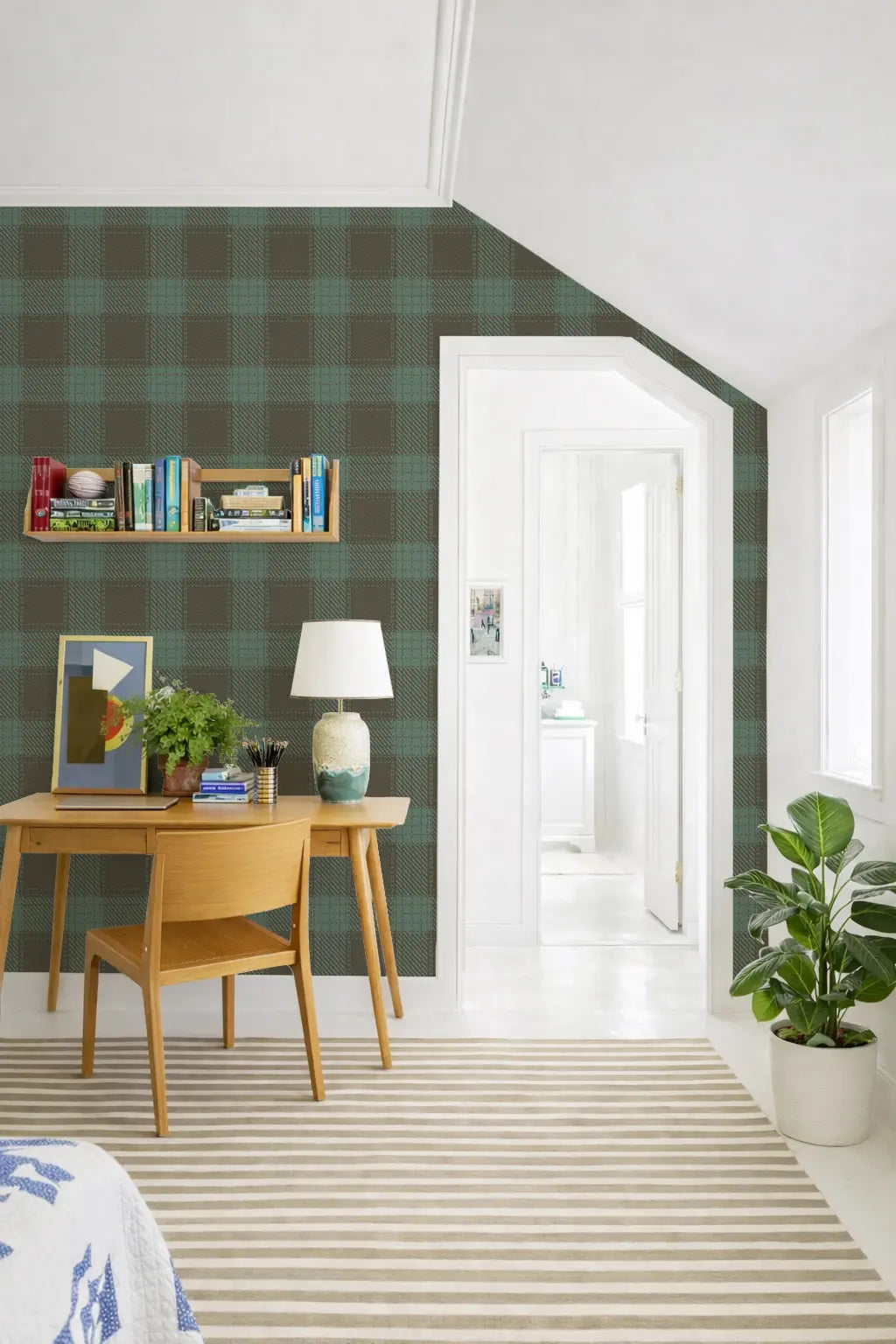 Campers Plaid - Sage Brush Wallpaper