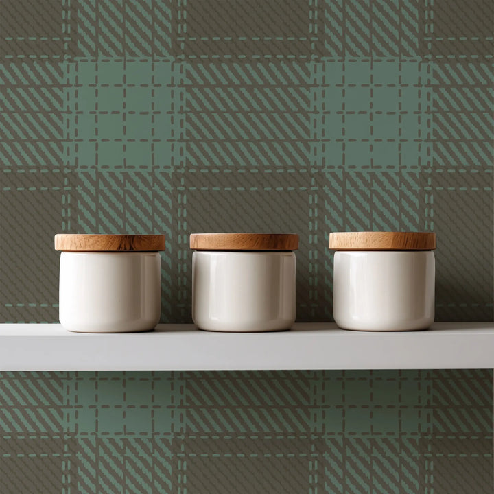 Campers Plaid - Sage Brush Wallpaper
