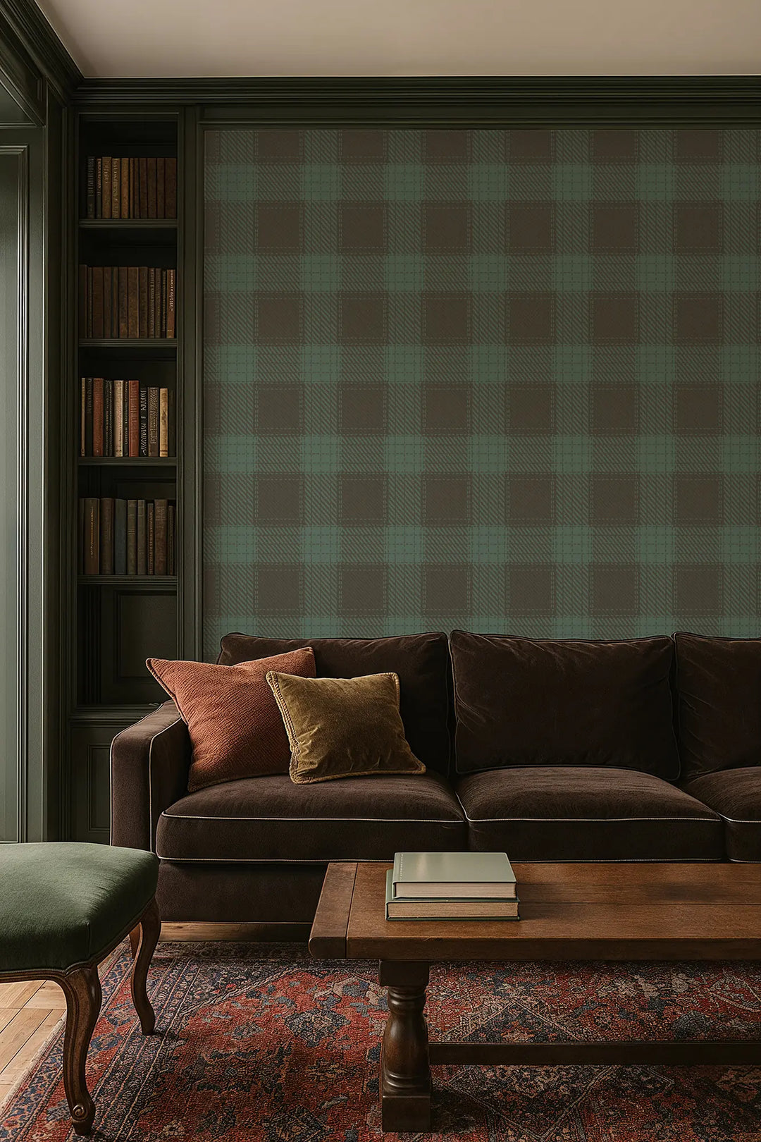 Campers Plaid - Sage Brush Wallpaper