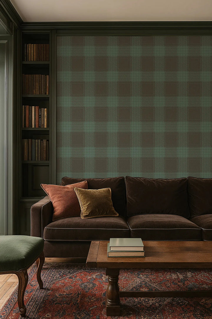 Campers Plaid - Sage Brush Wallpaper