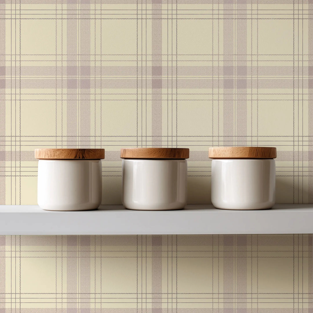 English Check - Blush Wallpaper