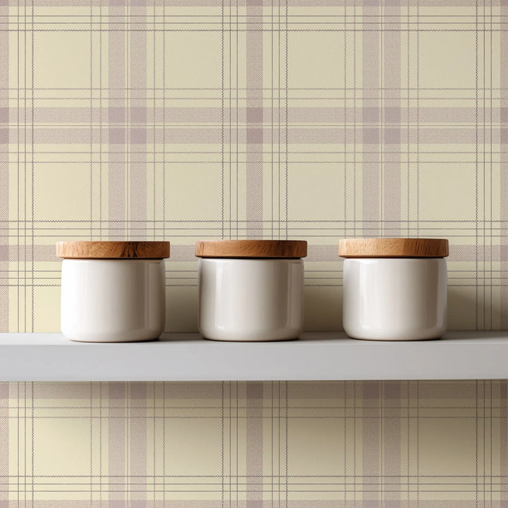 English Check - Blush Wallpaper