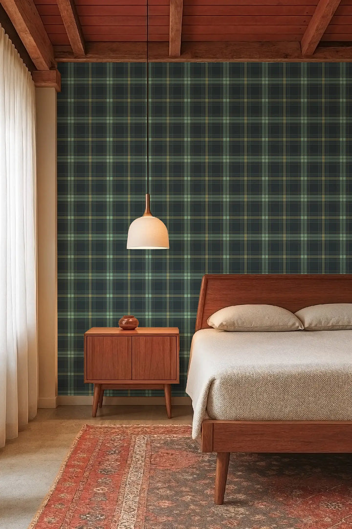 English Check - Emerald Wallpaper