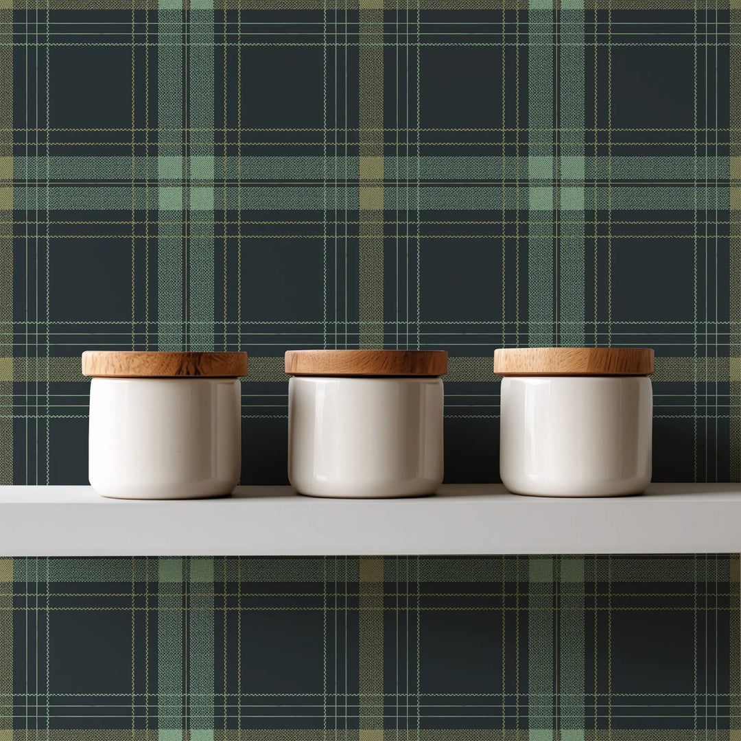 English Check - Emerald Wallpaper