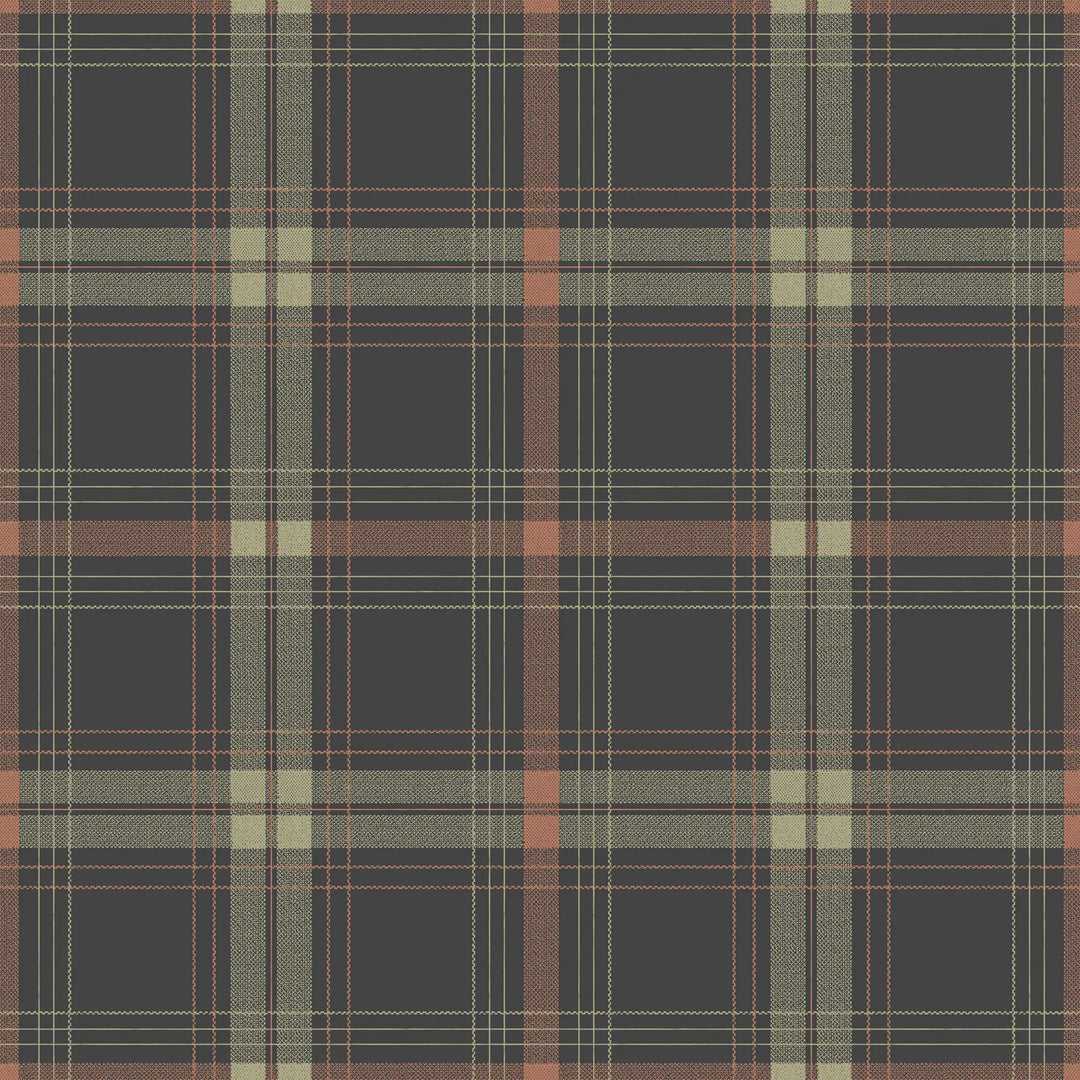 English Check - Mahogany Wallpaper
