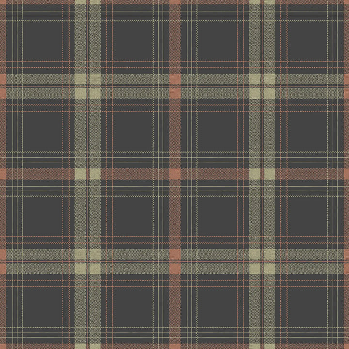 English Check - Mahogany Wallpaper