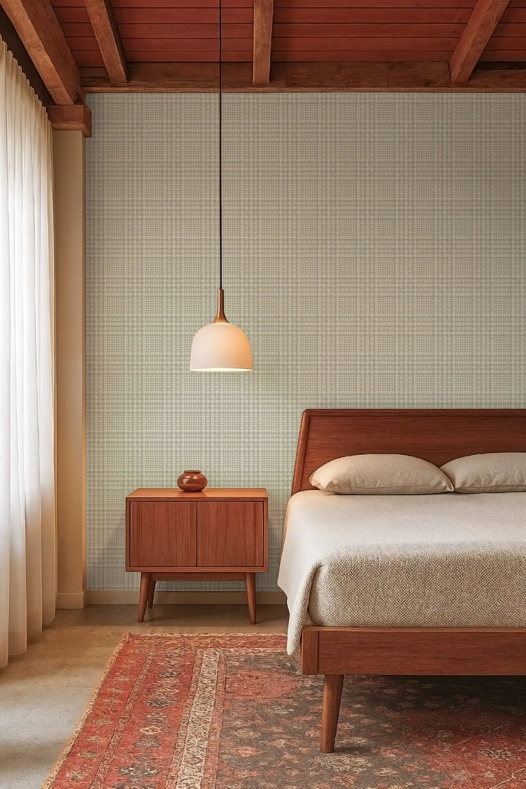 Houndstooth Glen - Antique Glaze Wallpaper