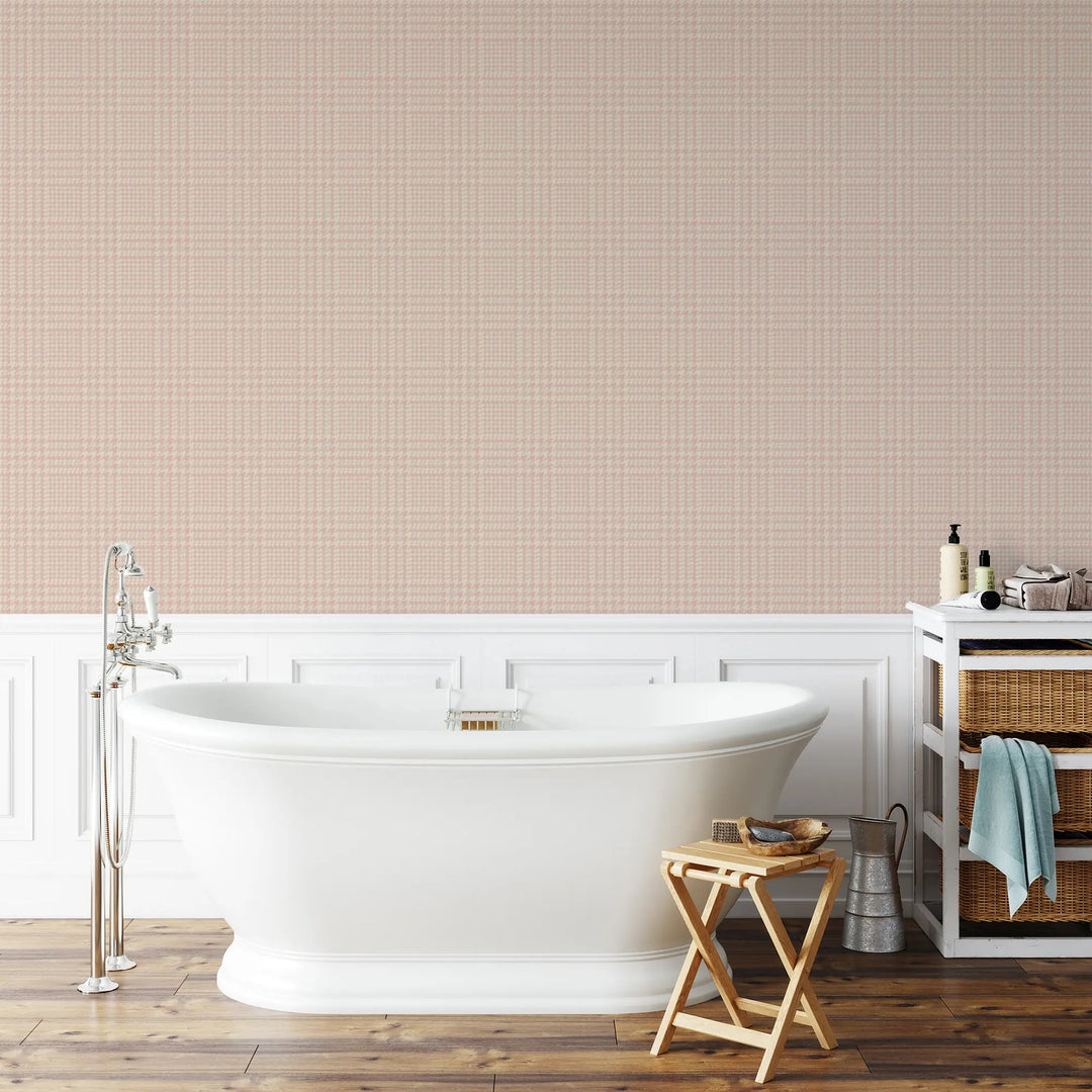 Houndstooth Glen - Blush Wallpaper