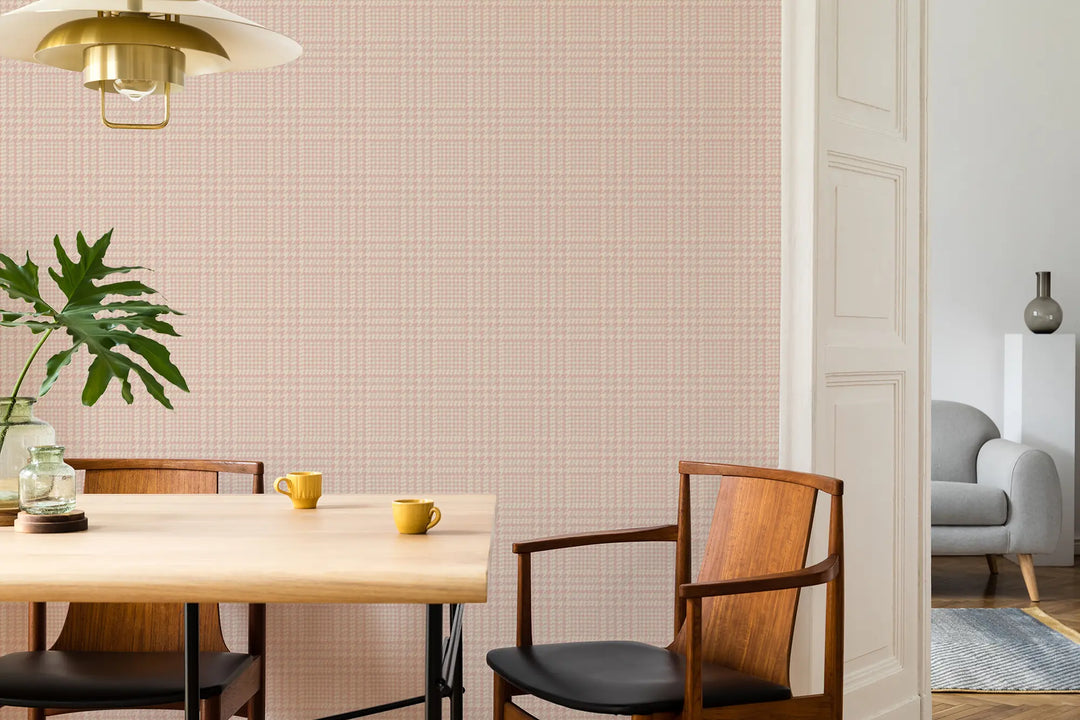 Houndstooth Glen - Blush Wallpaper