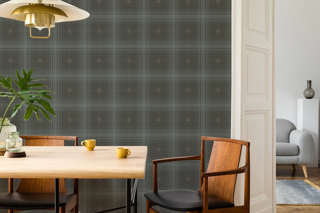 Mariners Grid - Ash Blue Cocoa Wallpaper