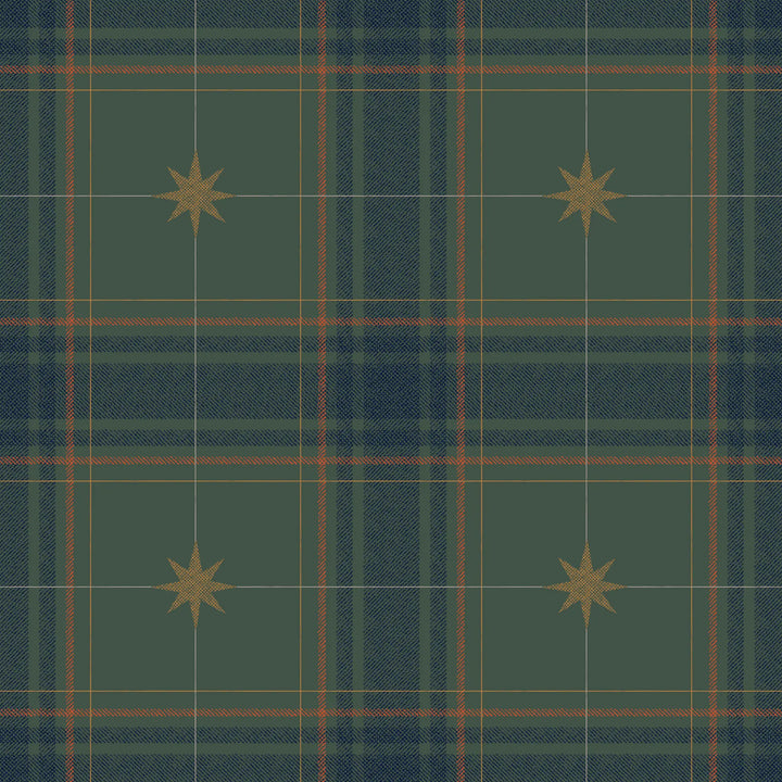 Mariners Grid - Forest Green Wallpaper