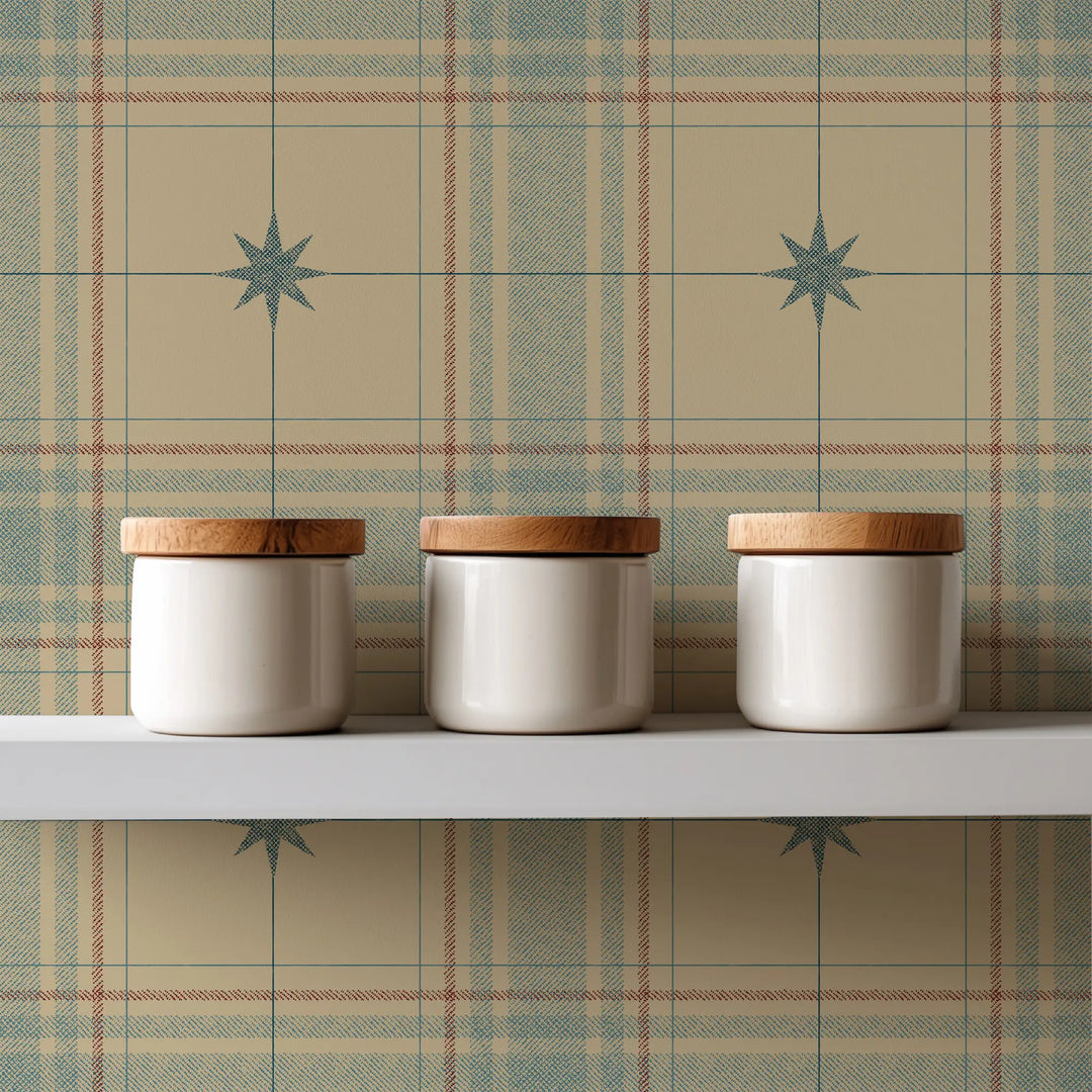 Mariners Grid - Golden Ochre Wallpaper