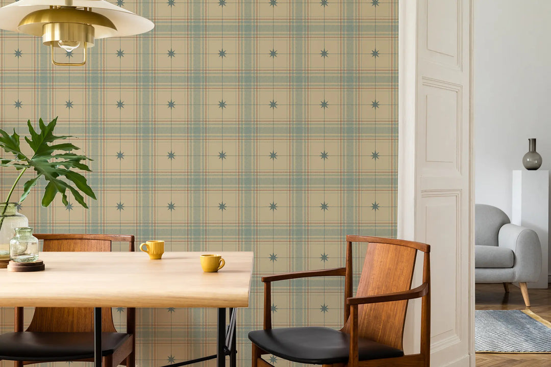 Mariners Grid - Golden Ochre Wallpaper