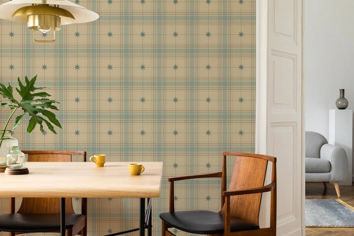 Mariners Grid - Golden Ochre Wallpaper