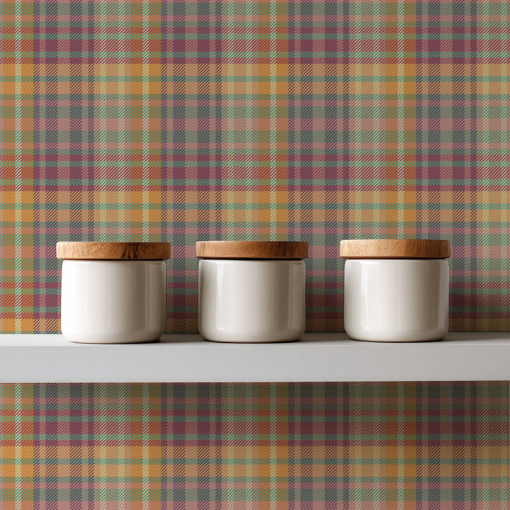 Sawyer Check - Harvest Madras Wallpaper
