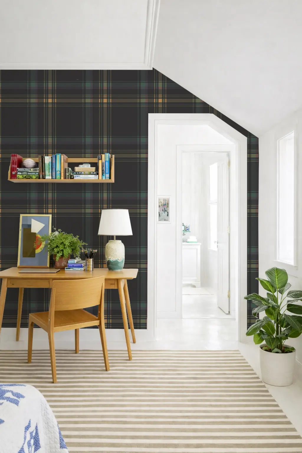 Ashcroft Tartan Large - Onyx Wallpaper