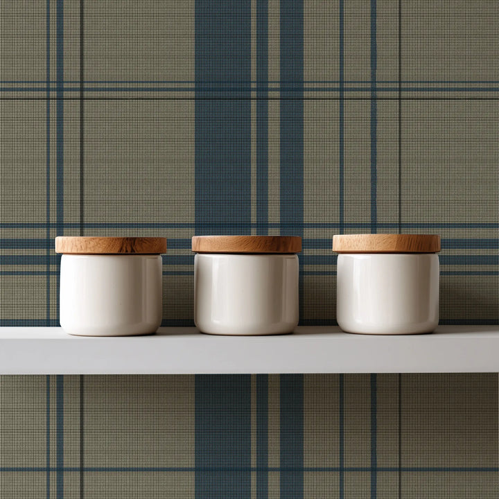 Gentlemans Pin Large - Lacquered Blues Wallpaper