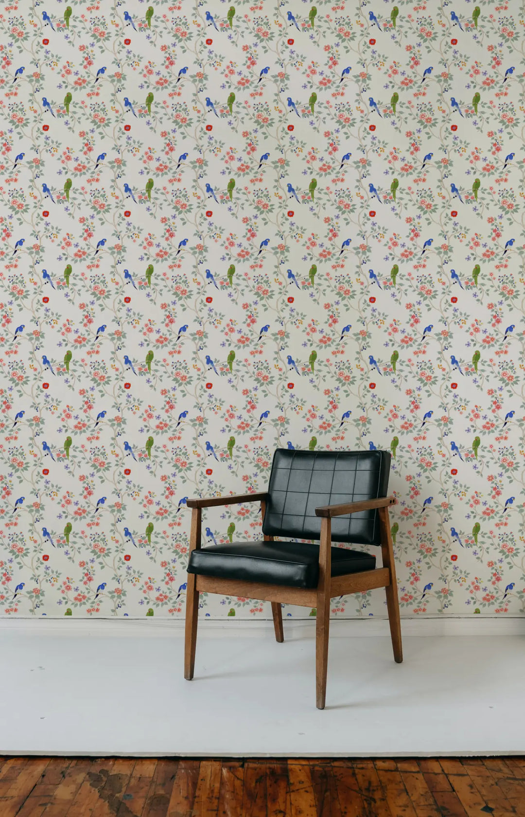 Blossom Perch - Antique Blue Wallpaper