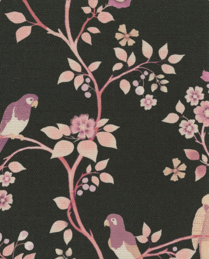 Blossom Perch Fuchsia Noir Grasscloth