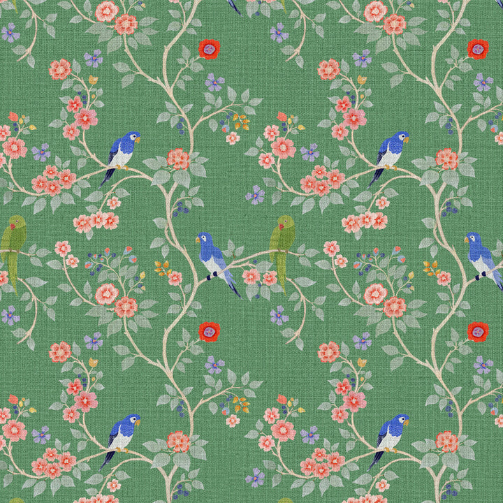 Blossom Perch Green Sapphire Grasscloth