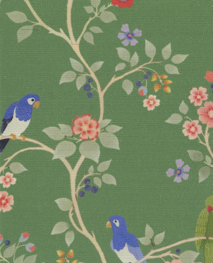 Blossom Perch Green Sapphire Grasscloth