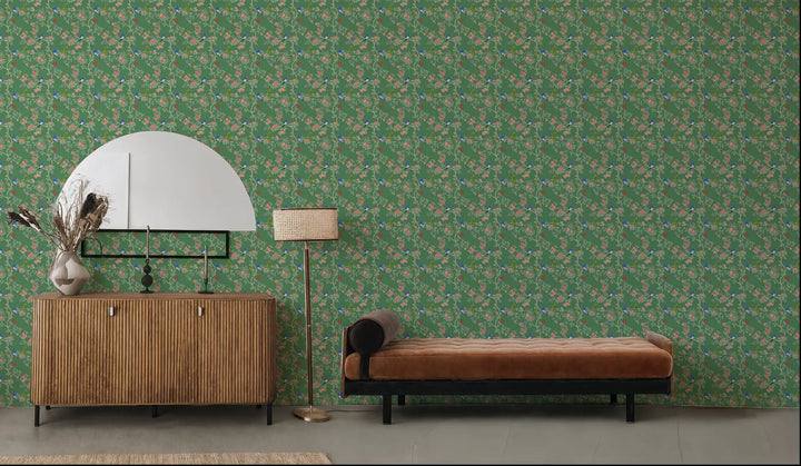 Blossom Perch - Green Sapphire Wallpaper