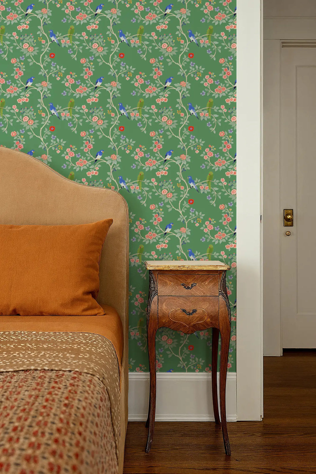 Blossom Perch - Green Sapphire Wallpaper