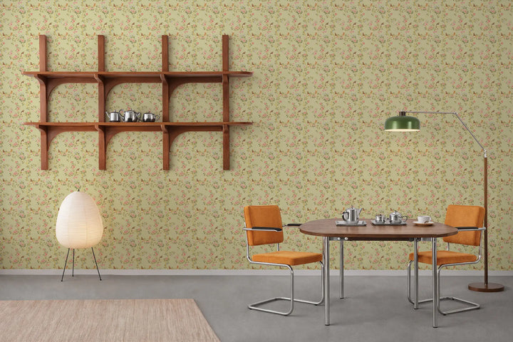 Blossom Perch - Pale Citrus Wallpaper