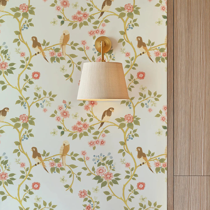 Blossom Perch - Soft White Wallpaper
