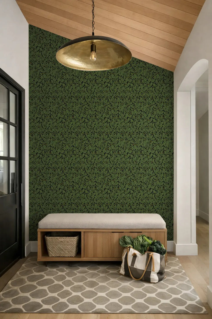 Between the Leaves - Green Hedge Wallpaper