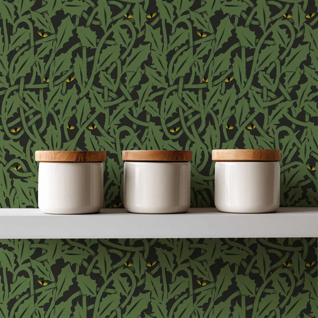 Between the Leaves - Green Hedge Wallpaper
