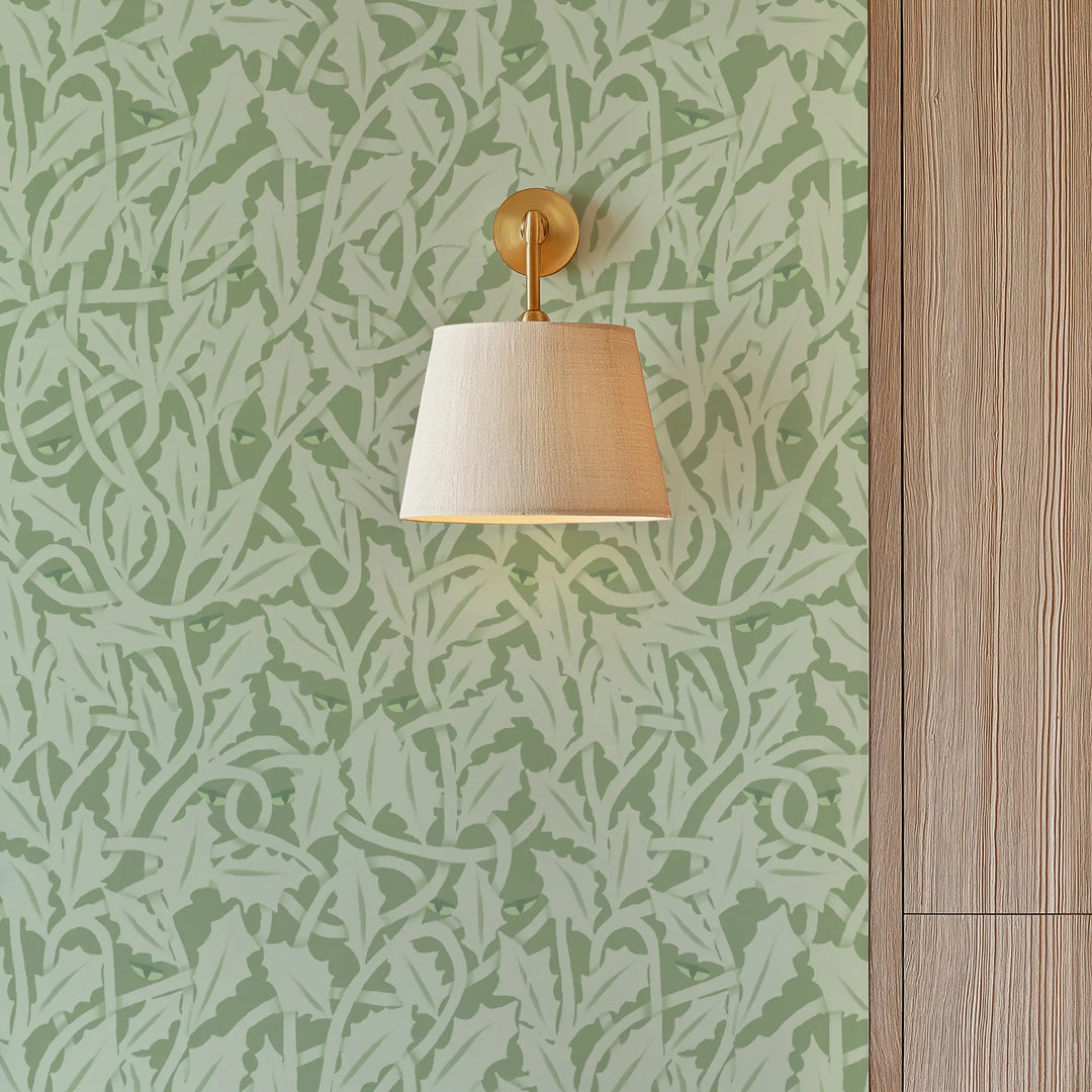 Between the Leaves - Pale Jade Wallpaper