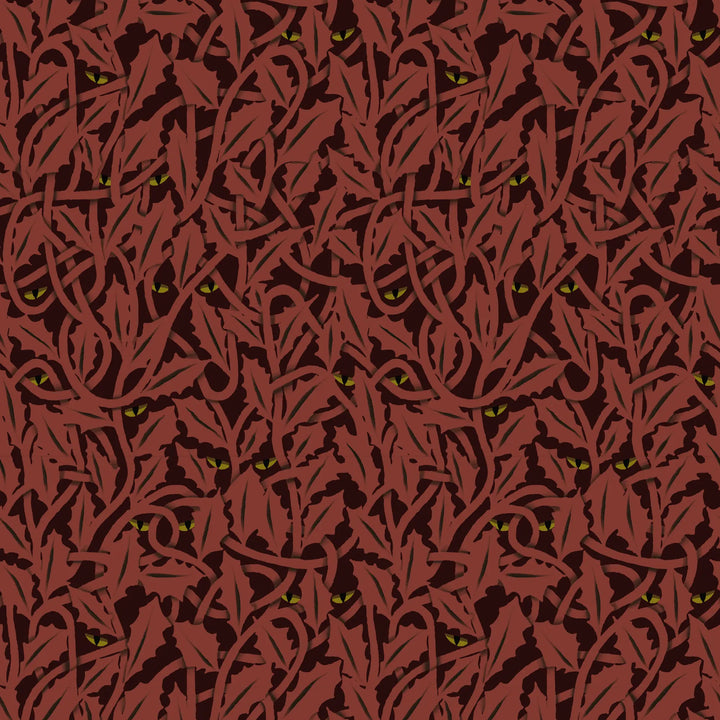 Between the Leaves - Worn Crimson Walllpaper