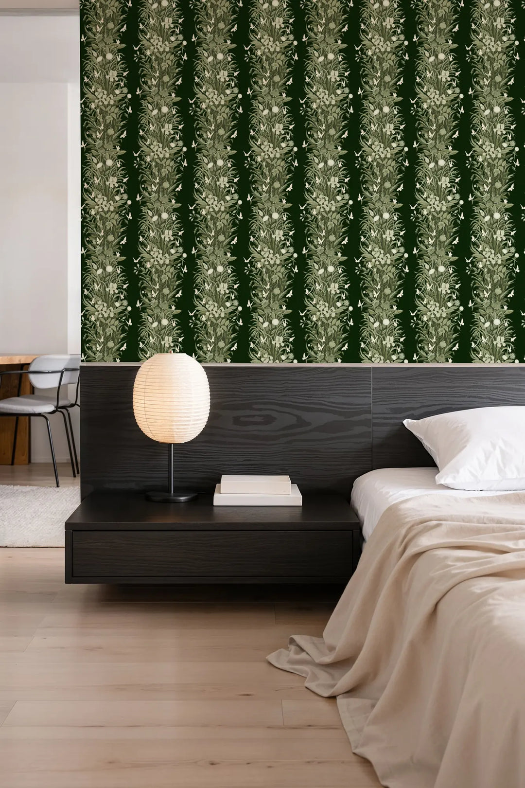 Paradise Bloom - Deep Tone Green Wallpaper
