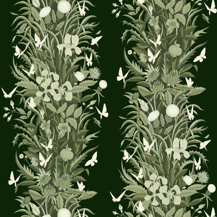 Paradise Bloom - Deep Tone Green Wallpaper